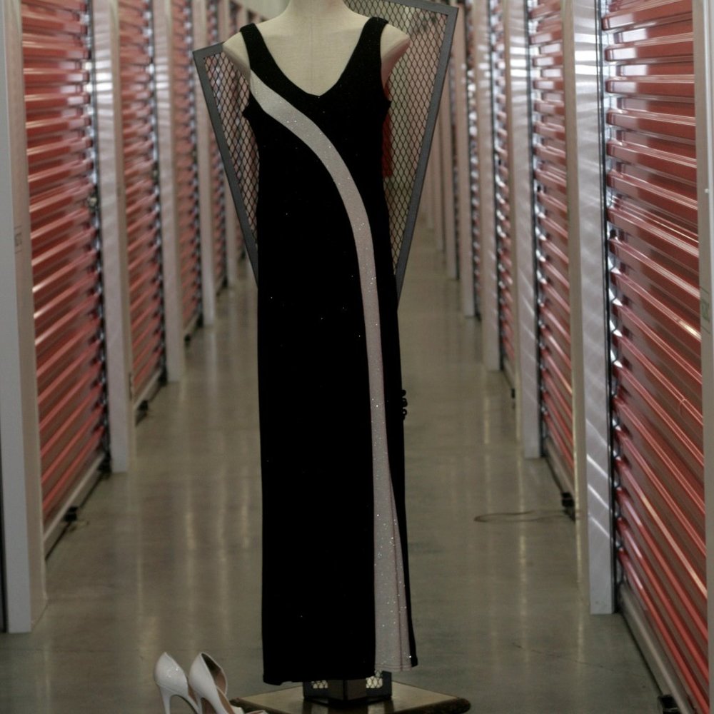 Stretch Long Gown with Sparkles